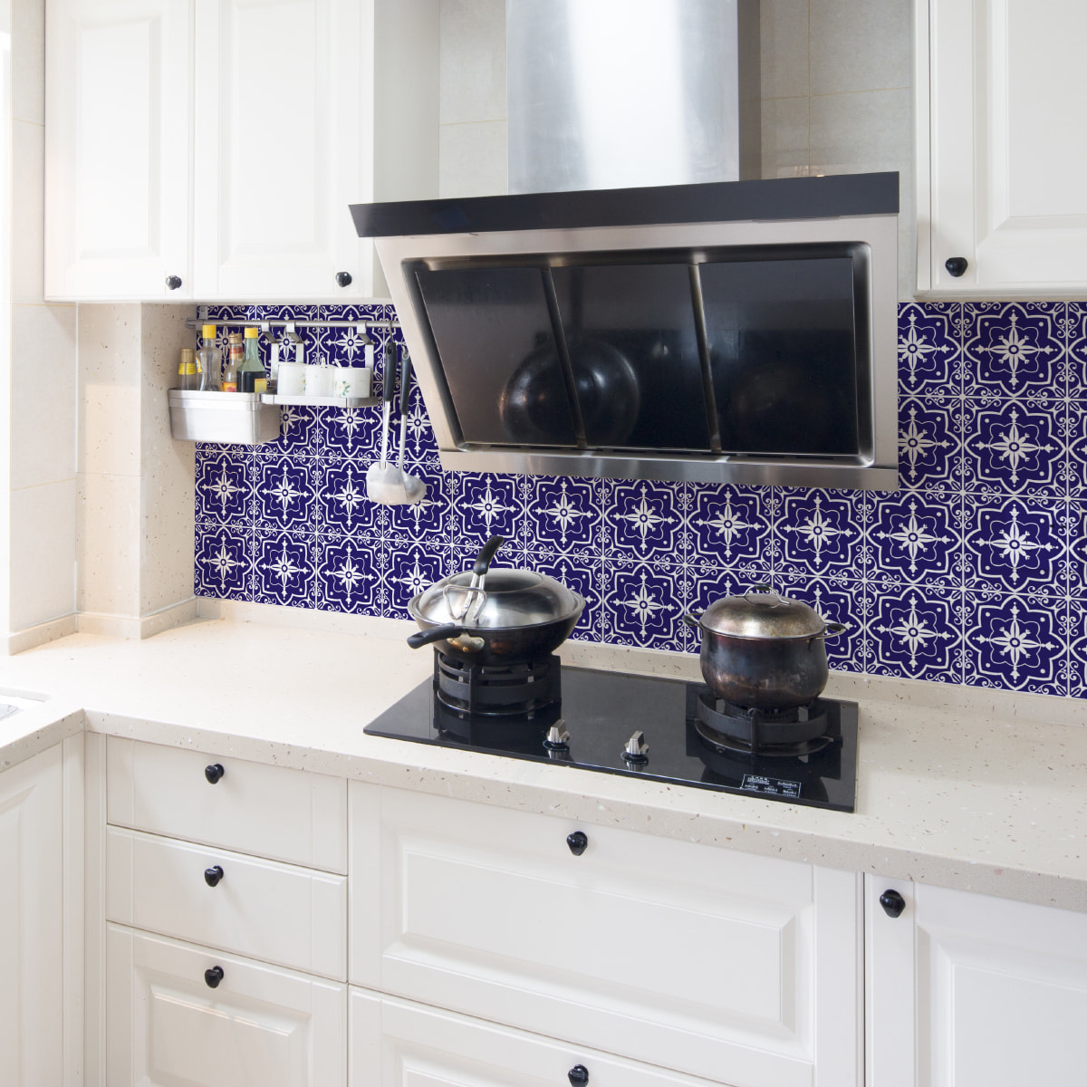 Stickers muraux - Sticker Mural Carrelage adhésif Cuisine Salle de Bain - 24 STICKERS CARRELAGES AZULEJOS IGNACIO