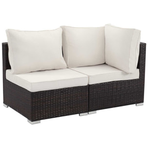 Salon jardin méridienne 2 pcs "Ibiza" - Buffalo - Marron