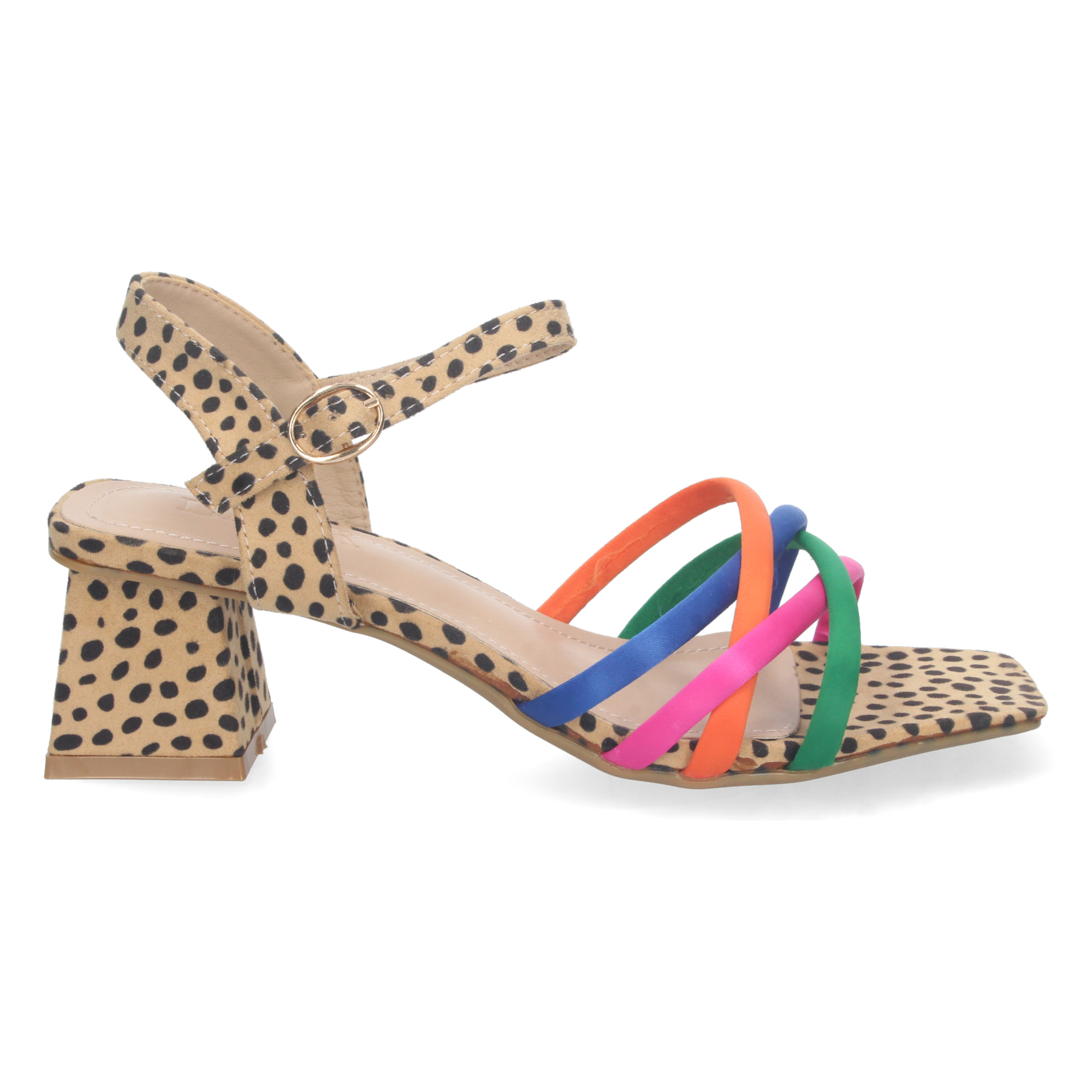 Sandalia de Tacon Bajo con Hebilla