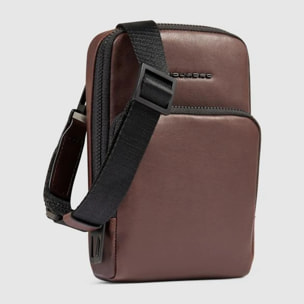 Piquadro Pochette pour téléphone tour du cou en cuir avec porte-cartes de crédit et protection RFID