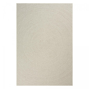 Tapis extérieur intérieur REZY aspect jute motif rond  ton sur ton