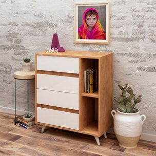 Mueble de roble blanco con 100% tablero aglomerado rechapado en melamina.