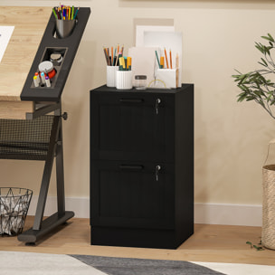Caisson bureau 2 tiroirs verrouillables dossiers suspendus dim. 40x40x71cm MDF noir