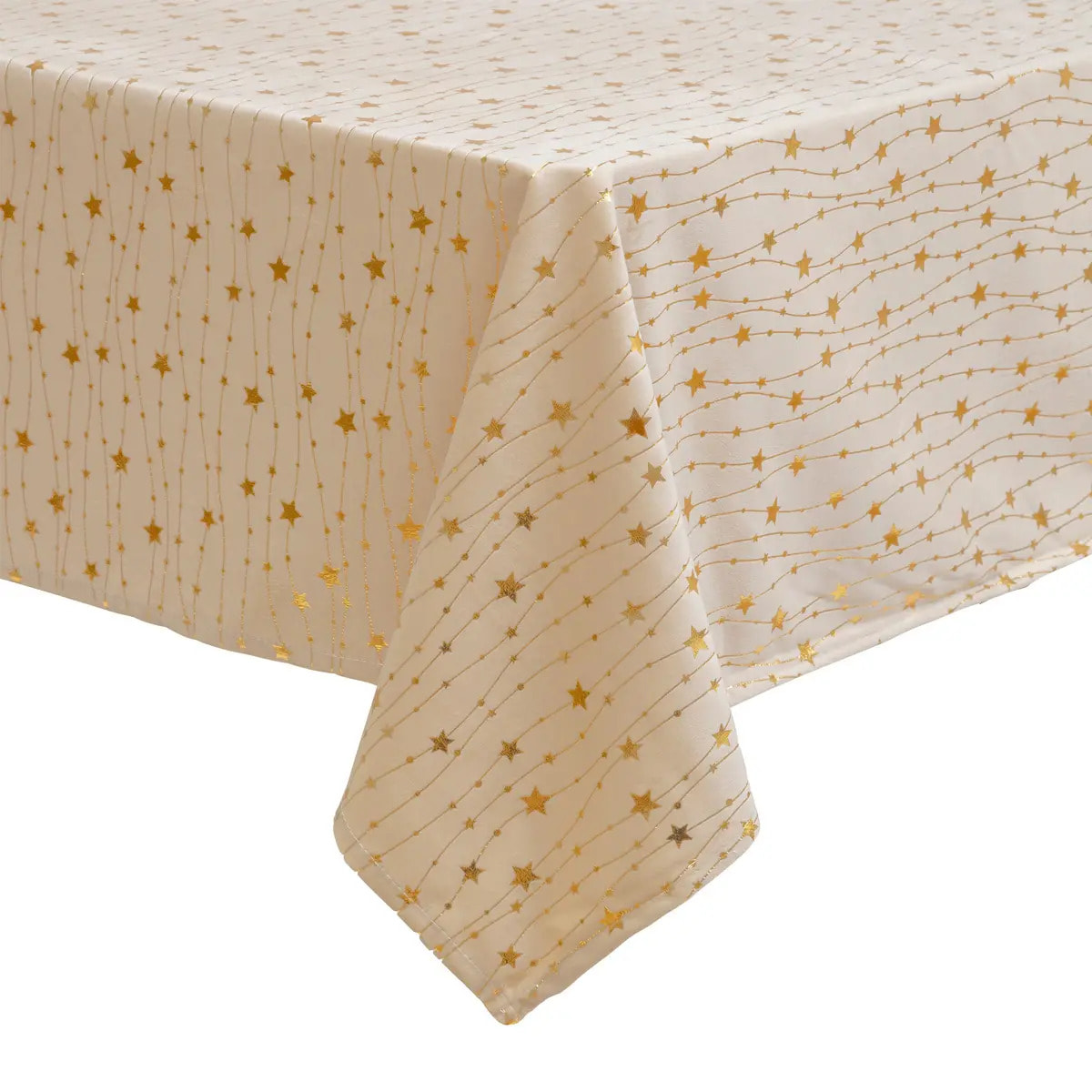 Nappe velours motif étoiles 140x360cm doré