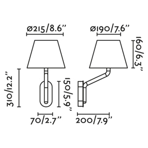 ETERNA Lampada da parete chrome/beig