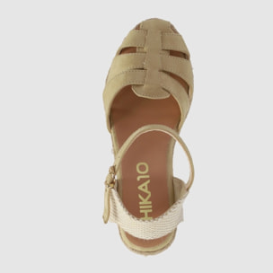 Sandalias de Tejido - Arena - Tacón: 8 cm