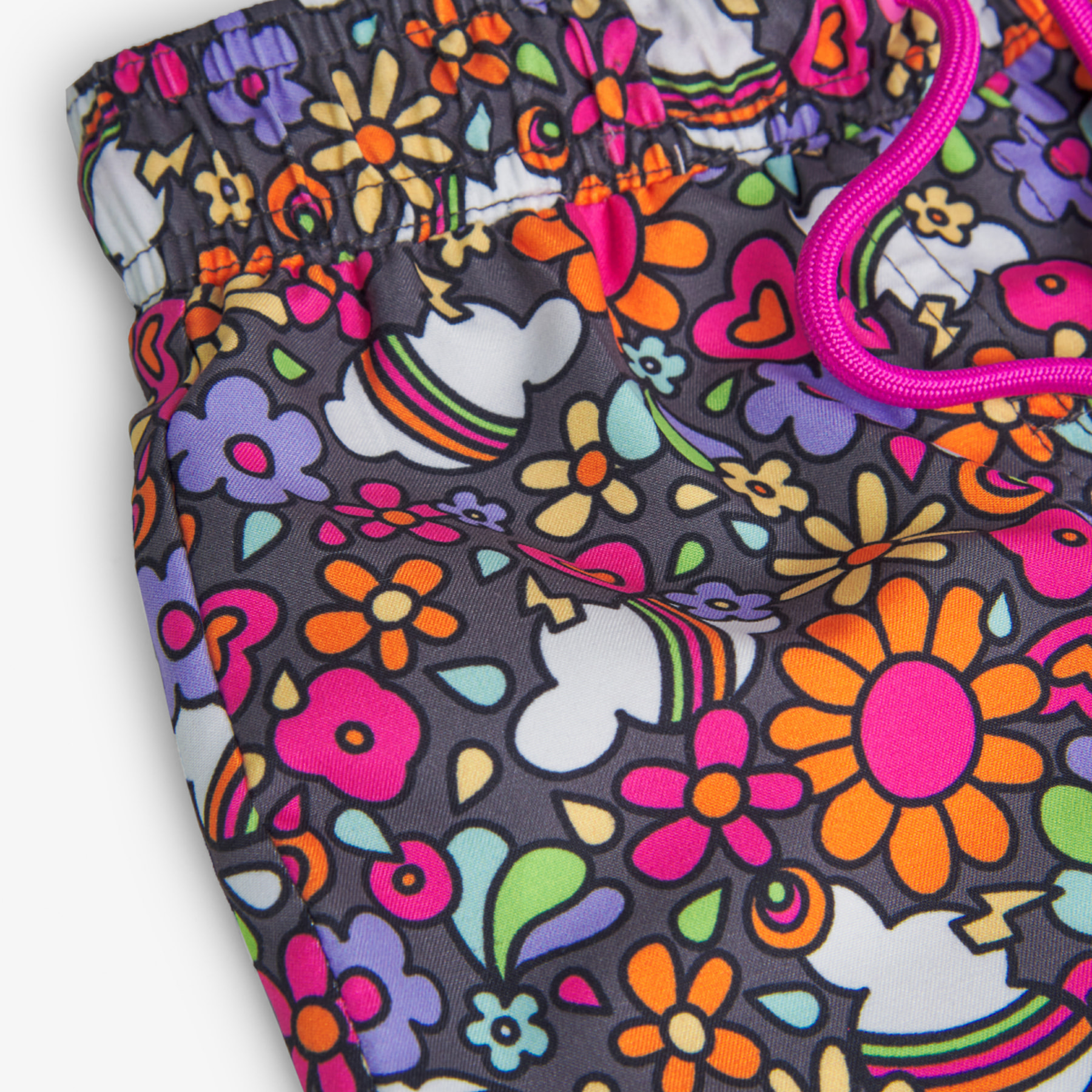 Short estampado con nubes de color naranja, Short, niña