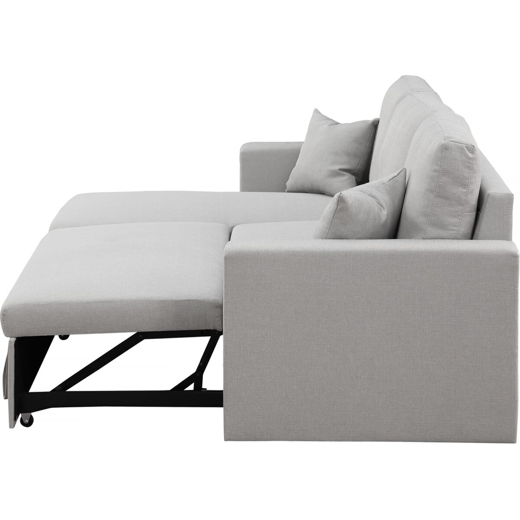 Canapé d'angle convertible/ réversible avec coffre "Alain" - 3 places - Gris clair