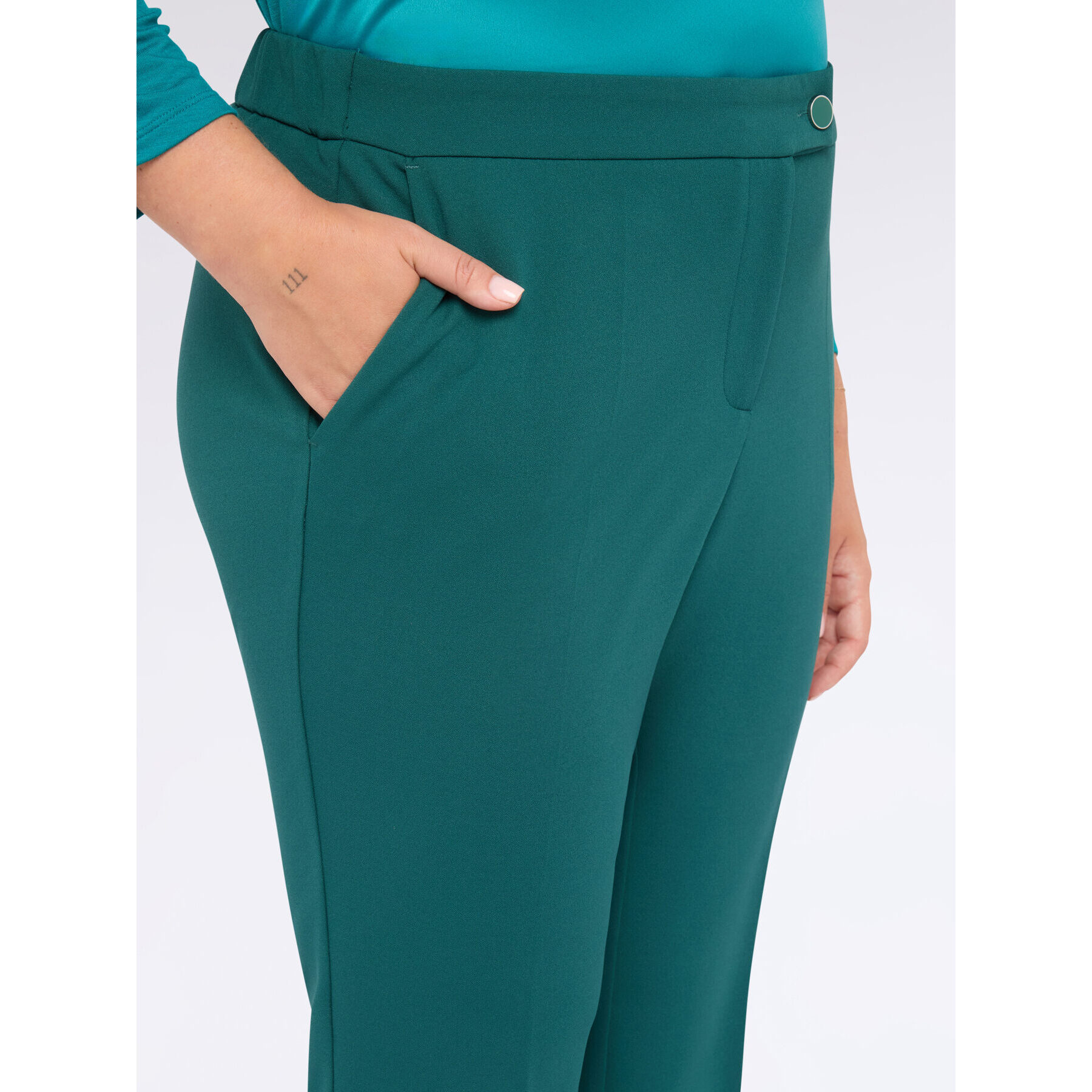 Fiorella Rubino - Pantalones kick flare de tejido elástico - Verde
