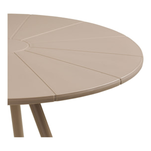 Tavolo bistro Barletta in polipropilene e acciaio taupe ø70 cm