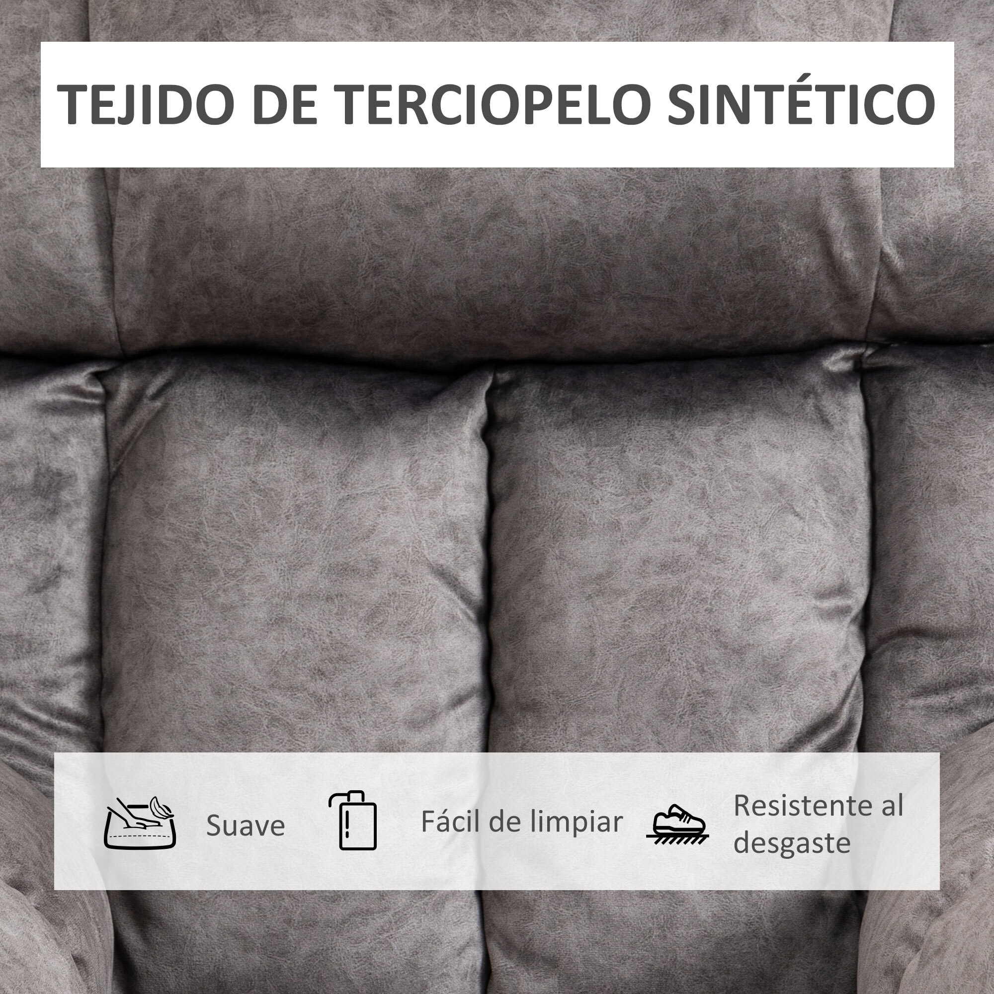 Sillón Relax Levanta Personas Eléctrico Silla Elevadora Eléctrica con Reposapiés 2 Bolsillos Laterales Mando a Distancia y Reclinación Eléctrica hasta 135° Gris