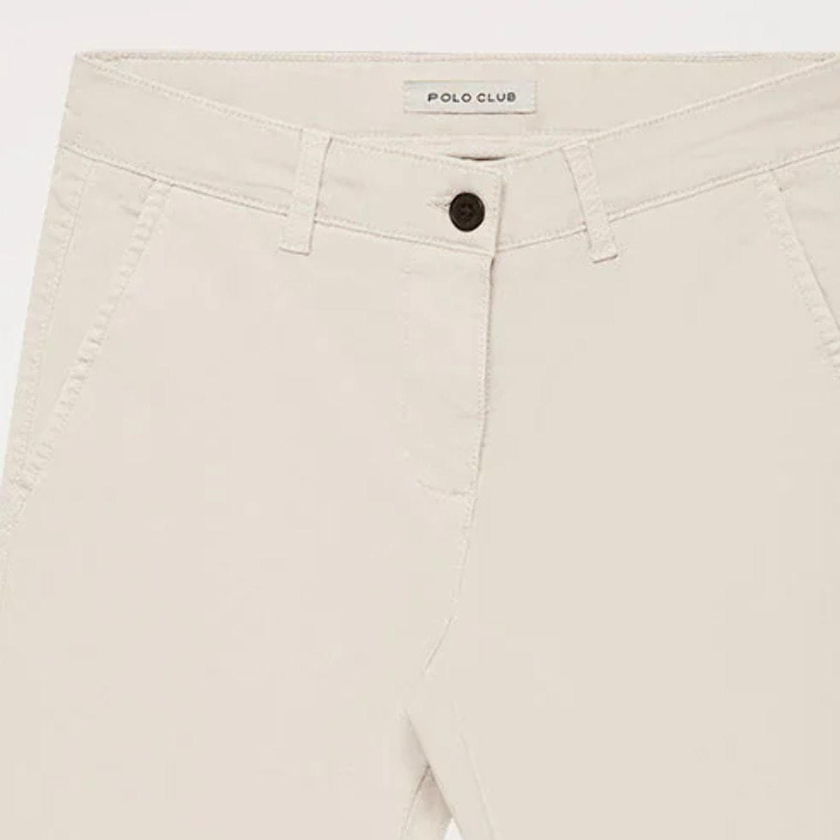 Pantaloni chino slim fit ecru con particolare Polo Club