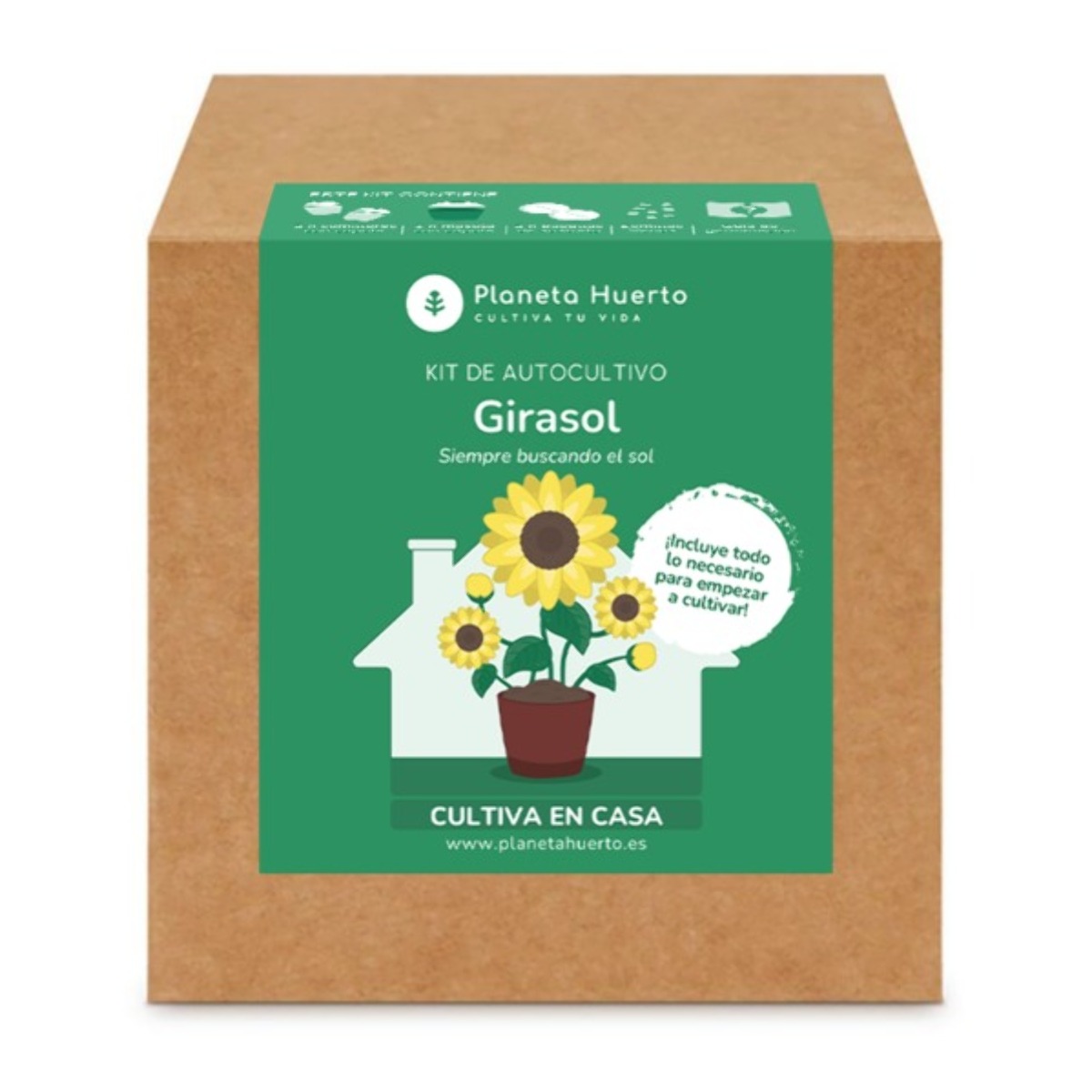 Kit de autocultivo Girasol Planeta Huerto