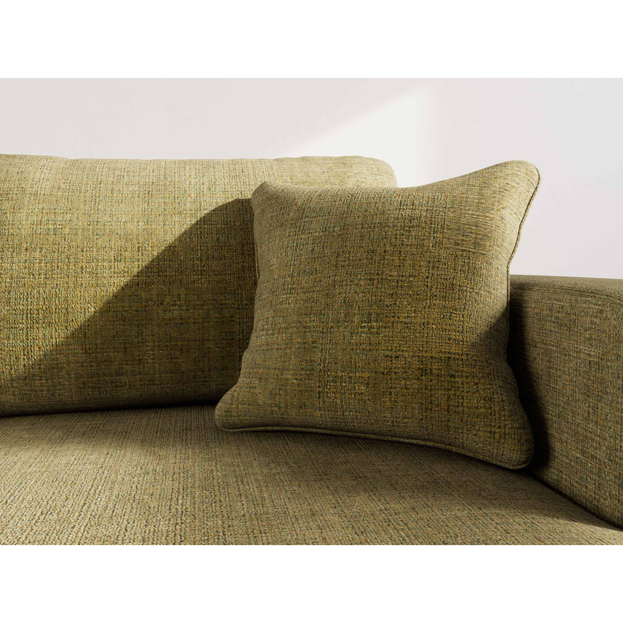 Miro - Canapé d'angle droit 4 places convertible avec coffre en velours texturé - Vert Olive