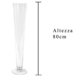 Vaso A Cono Con Piedistallo - Pezzi 1 - 12X8X13cm - Colore Incolore - Bianchi Dino -