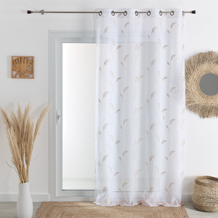 Voilage brodé de pampas - Beige