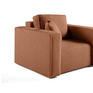 Topaze - fauteuil - en tissu bouclette - Terracotta