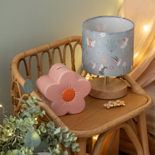Tirelire fleur 13x 7,5x13cm céramique rose