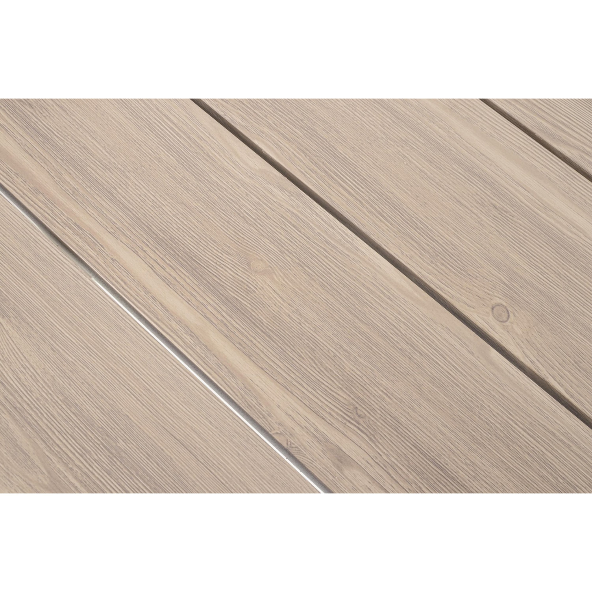 Tavolo da giardino ZELMAR effetto legno e struttura in alluminio bianco, 218×115 cm