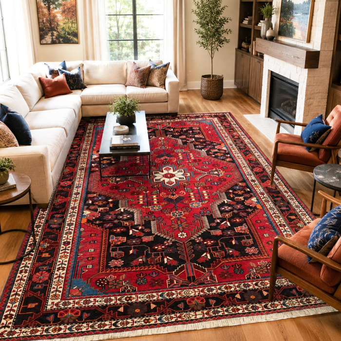 Tapis d'orient, motif oriental, noué main en laine, ENOBUKI