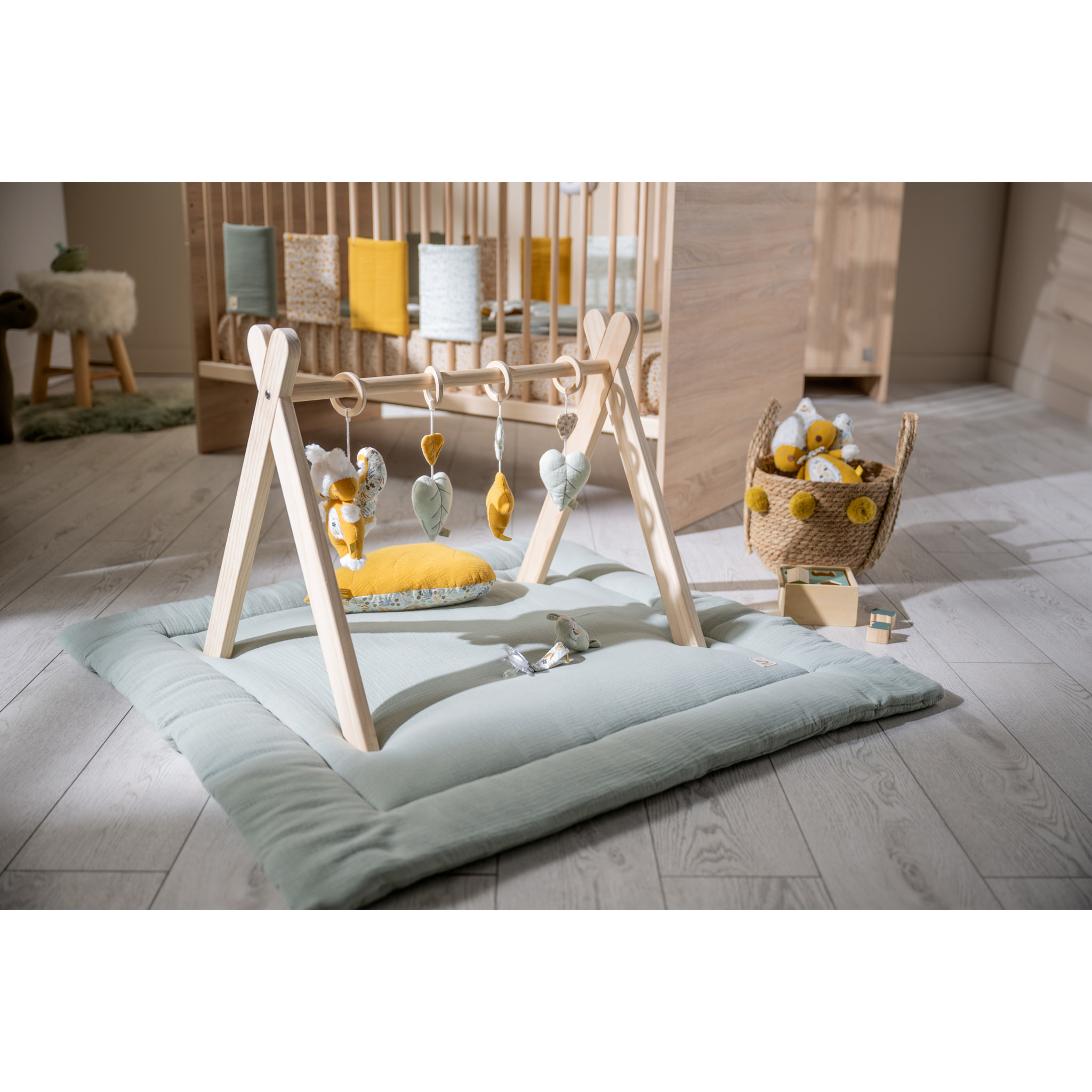 Grand tapis de jeu en double gaze de coton