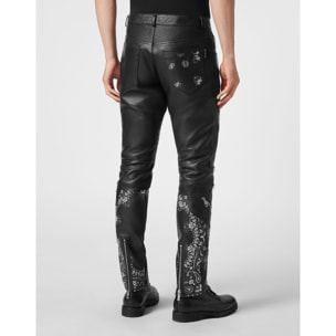 PHILIPP PLEIN Leather Trousers PAISLEY