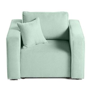 Topaze - fauteuil - en velours texturé - Bleu