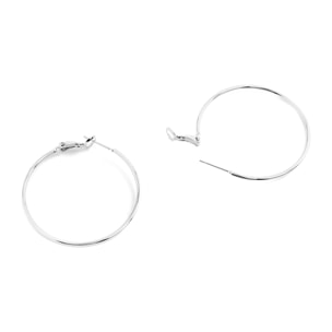 Pendientes de 40mm de diámetro acabados en rodio