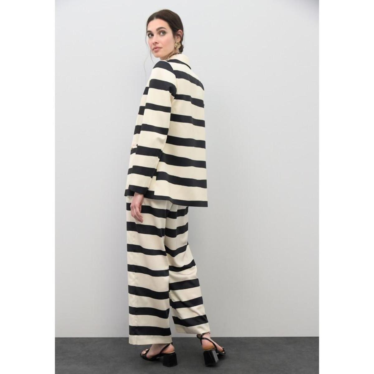 Culottes in raso con righe orizzontali