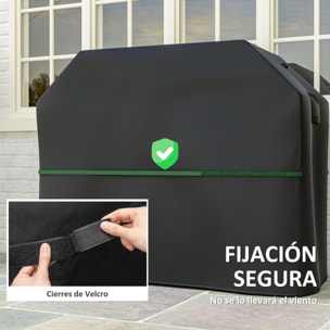 Funda para Barbacoa Exterior Impermeable Funda Protectora para BBQ de Tela Oxford 600D Anti-Viento Anti-Polvo Anti-Humedad Anti-UV Cubierta de Barbacoa con Cierres de Velcro 147x61x122 cm