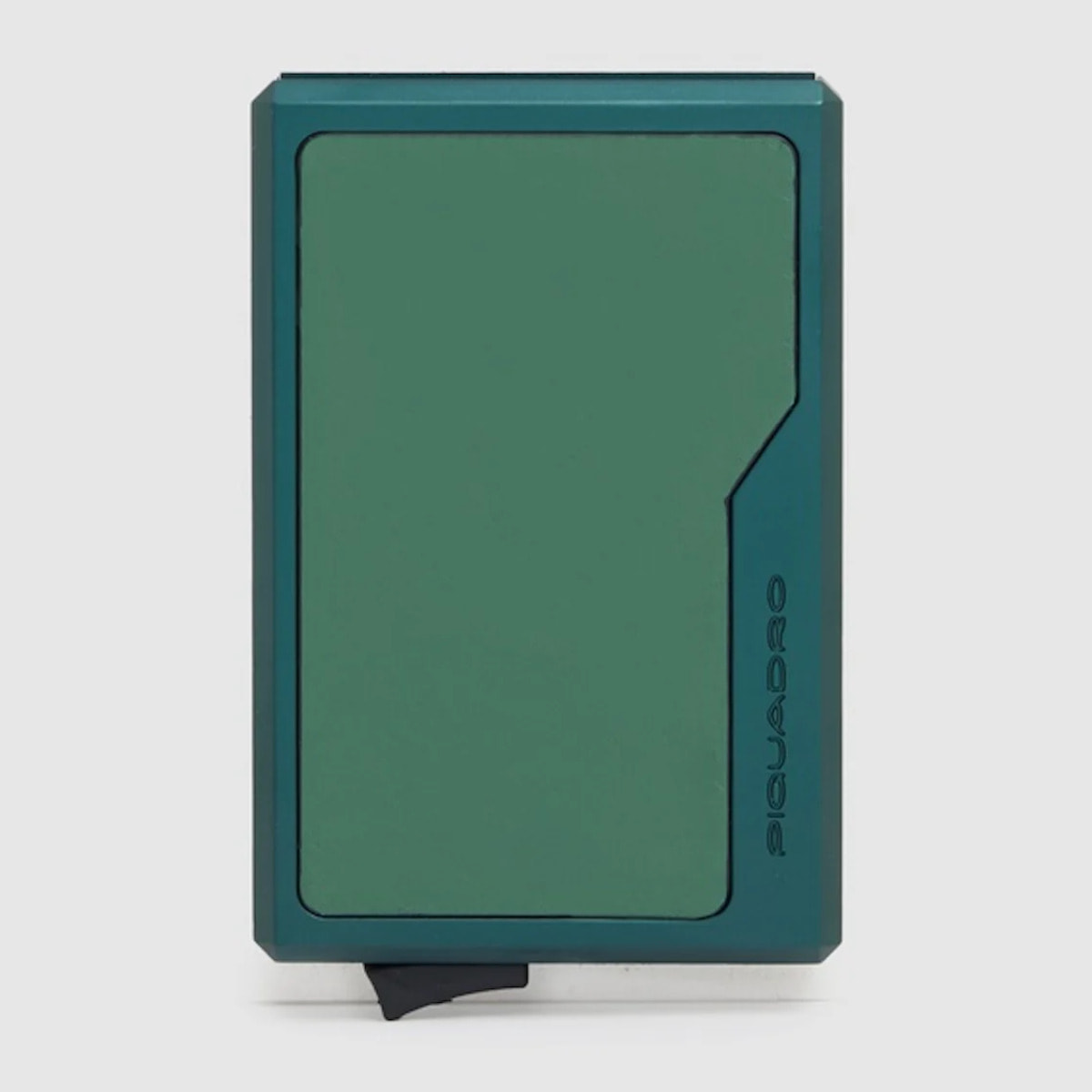 Piquadro Portacarte automatico MagSafe in alluminio e pelle con protezione RFID