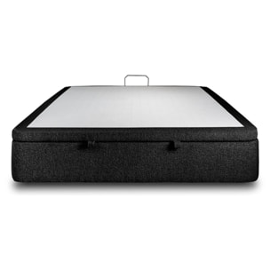 Sommier Coffre en tissu bouclette - Grand espace de rangement et ouverture facile - Montage rapide, adapté à tous les matelas - Hauteur Totale de 39cm - 2 places