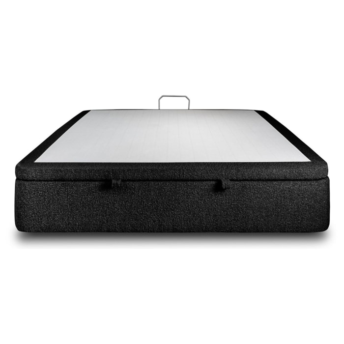 Sommier Coffre en tissu bouclette - Grand espace de rangement et ouverture facile - Montage rapide, adapté à tous les matelas - Hauteur Totale de 39cm - 2 places