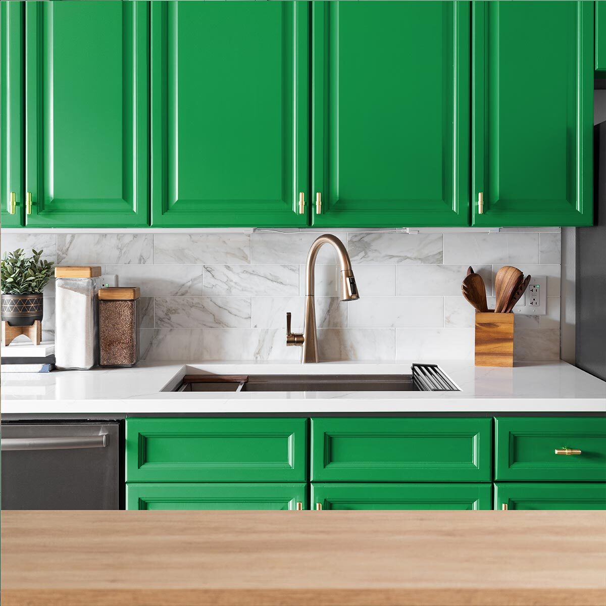 Rouleau adhésif décoratif Vinyle au Mètre - Vert cactus - Sticker Lavable Imperméable Mur Cuisine Meubles
