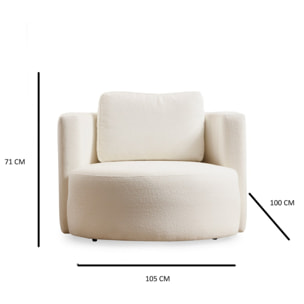 NAISI - Fauteuil bouclettes couleur crème