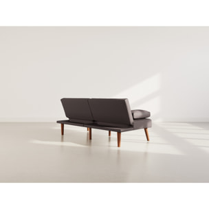 Philae - Canapé convertible clic-clac 2 places - en simili - Marron