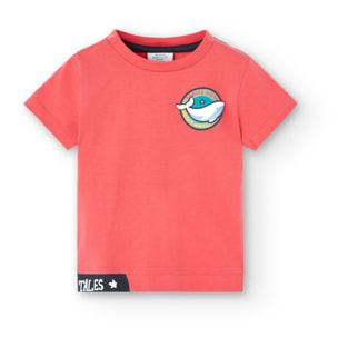 Camiseta niÃ±o estampada, cuello redondo, rojo, 318024