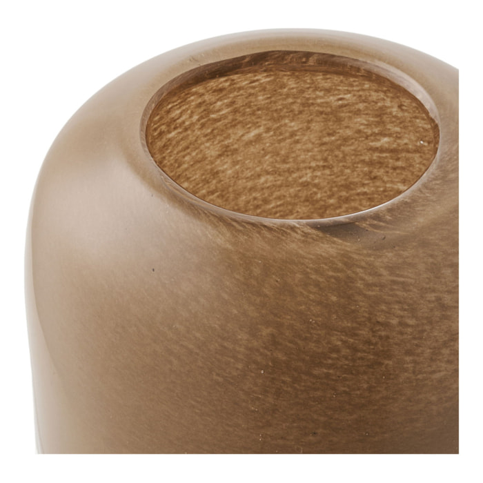 Portacandela in vetro soffiato a bocca marrone ø8x7,5 cm — Vikasa Home