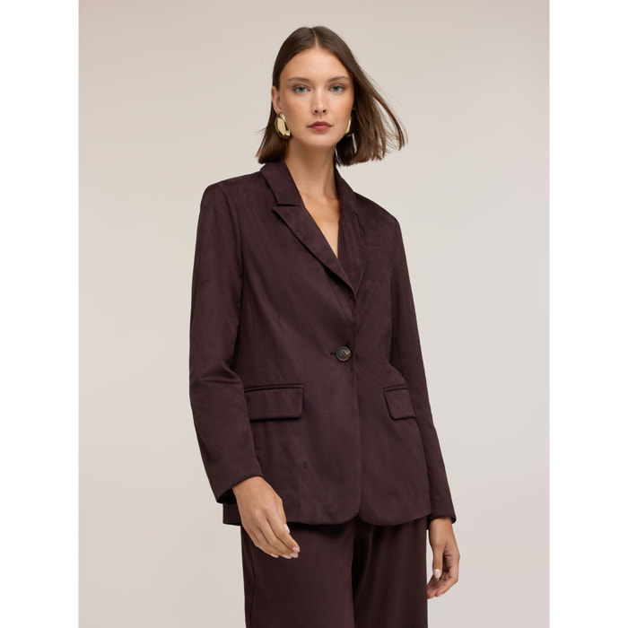 Motivi - Blazer monopetto con collo a lancia - Marrone