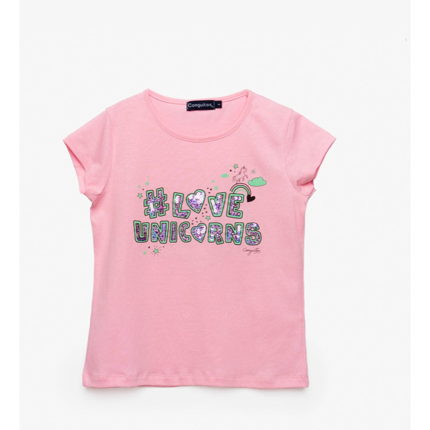 Camiseta de Niña Rosa Love Unicorns