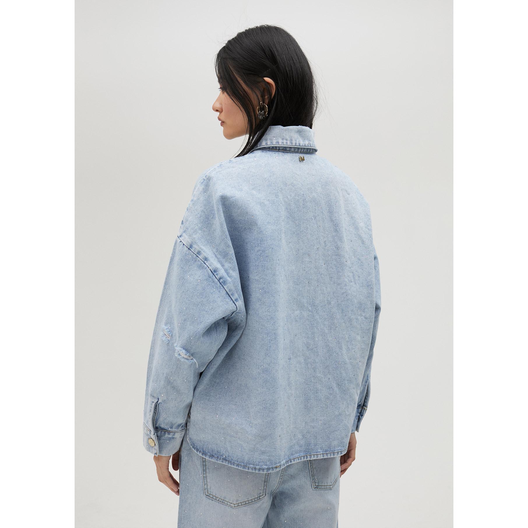 Giacca denim con strass