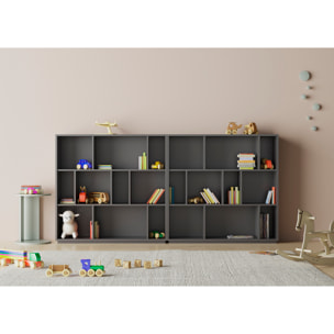 Estantería librería Nack melamina grafito 117x119x32 cm