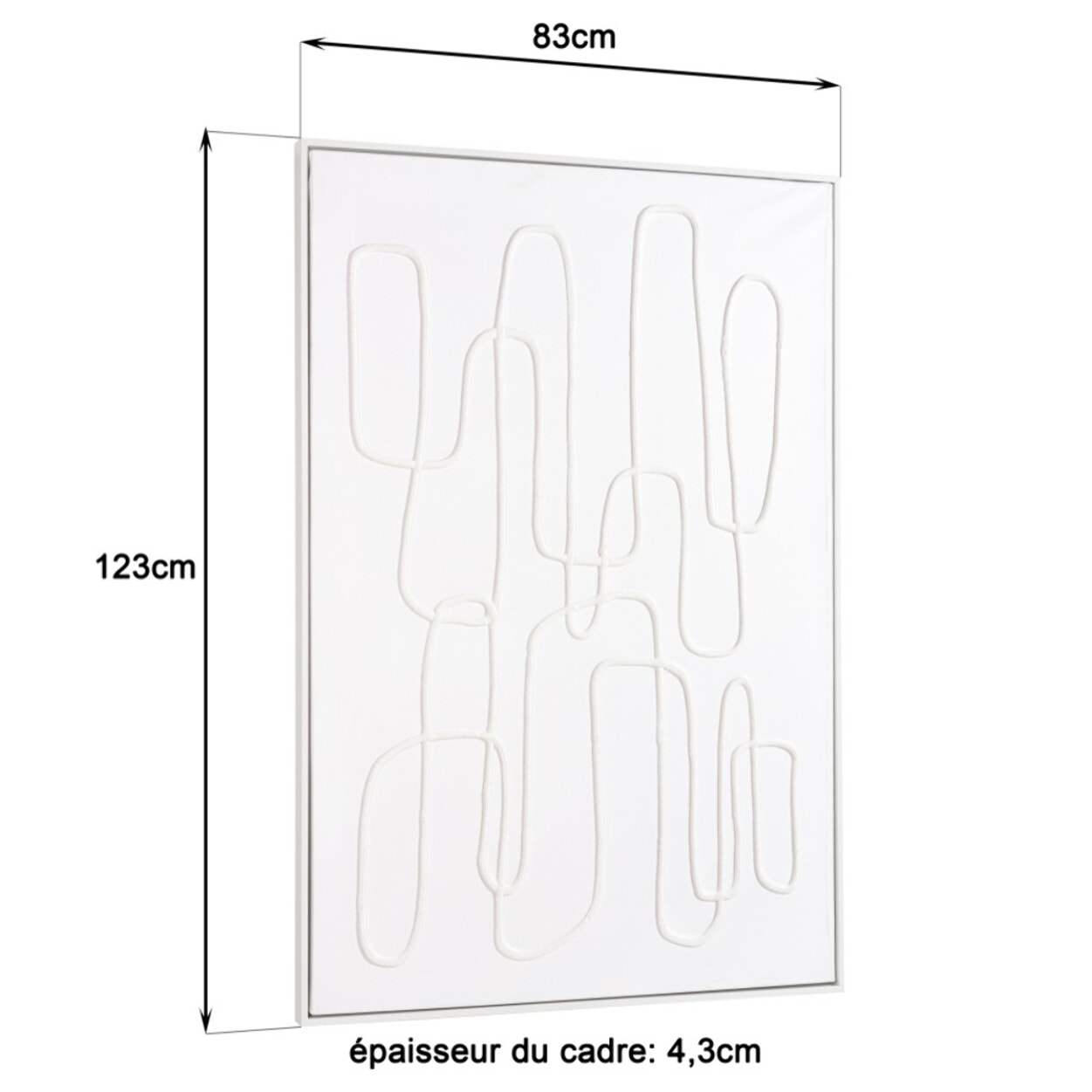 HOMER - Décoration murale 83x123cm lignes abstraites n°1, cadre blanc