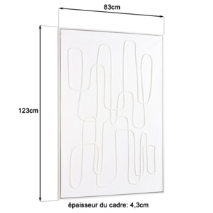 HOMER - Décoration murale 83x123cm lignes abstraites n°1, cadre blanc