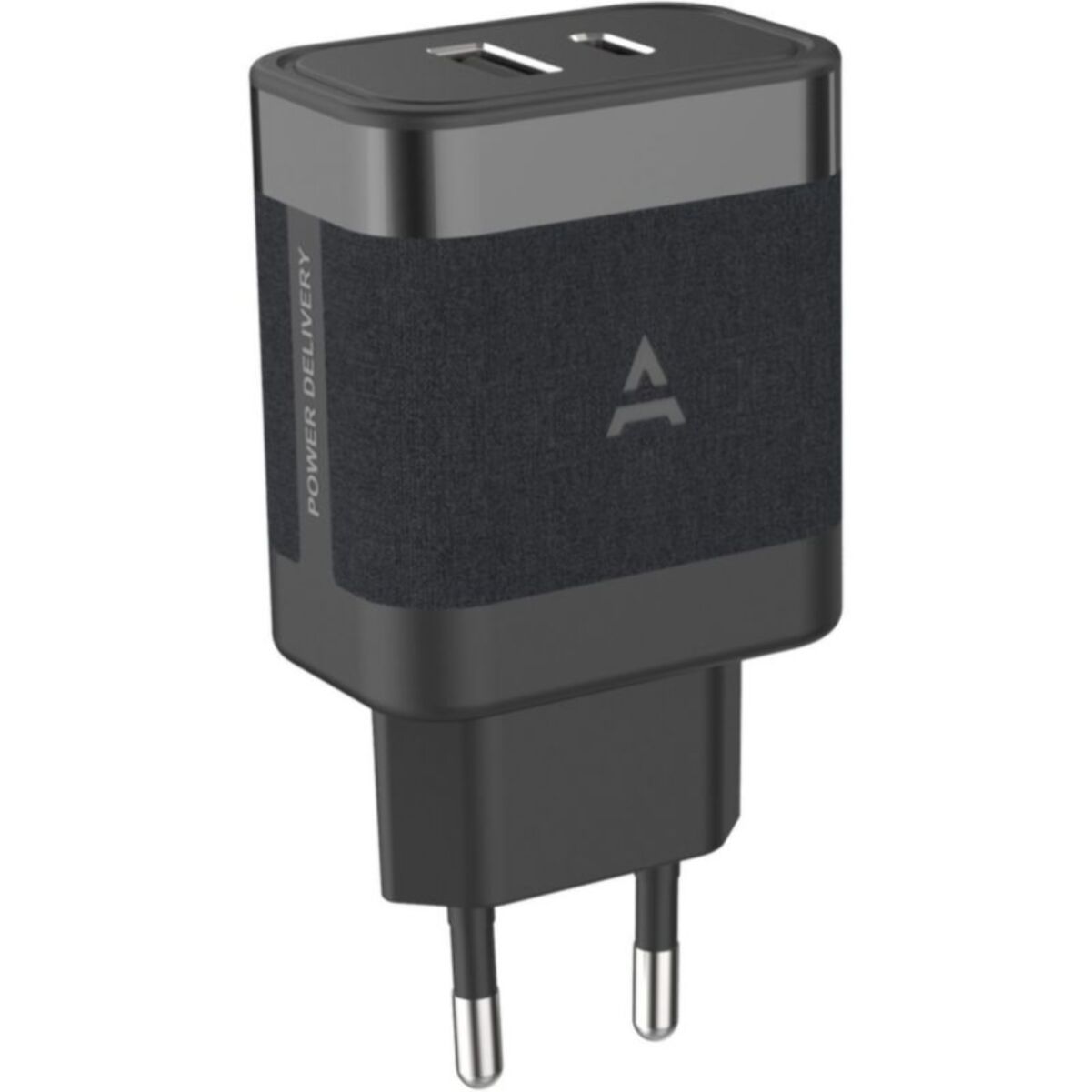 Chargeur secteur ADEQWAT USB-A + USB-C 45W + Câble USB-C 1M Noir