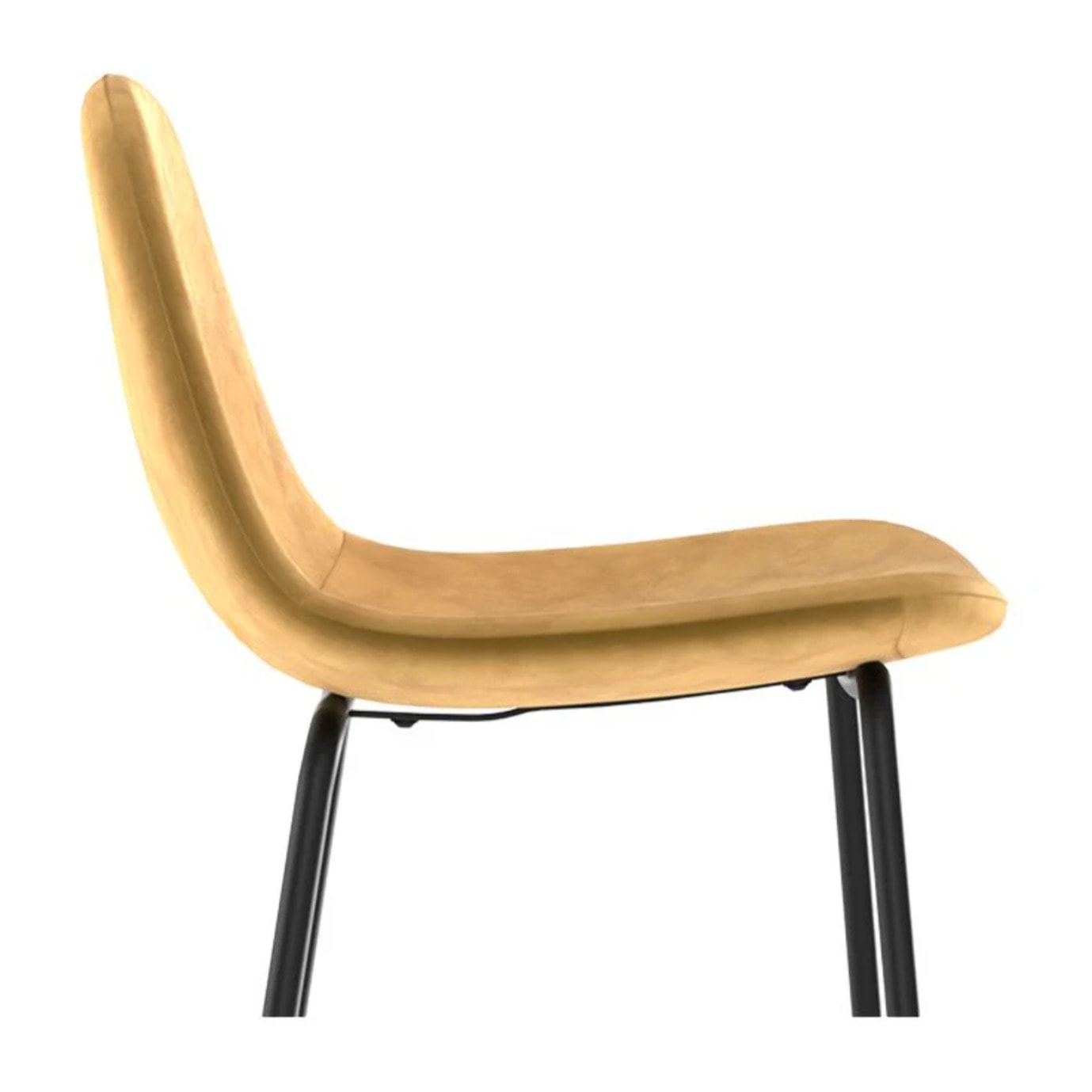 Lot de 2 chaises de bar en velours jaune 75 cm - Henrik