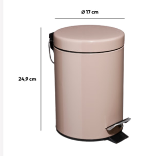 Poubelle ronde métal 3L Taupe Colorama