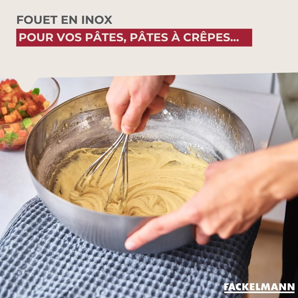 Fouet de cuisine et pâtisserie en inox 26 cm Fackelmann