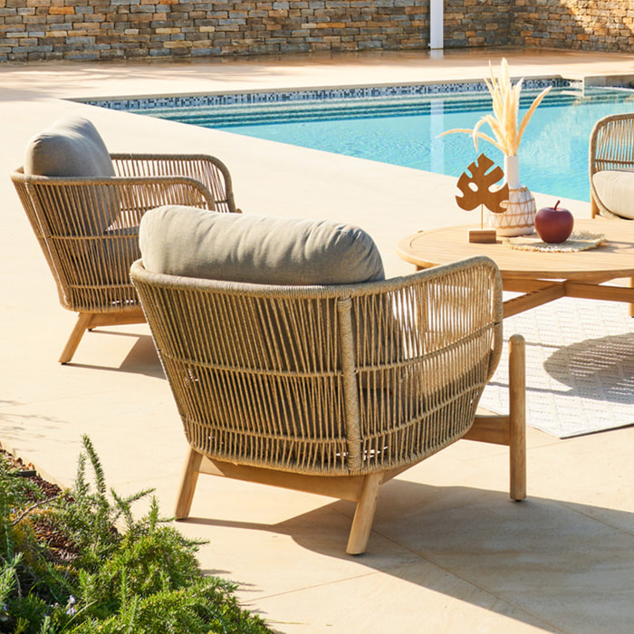 Fauteuil de salon de jardin "Deona" en acacia