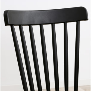 Lot de 4 chaises de salle à manger style scandinave piètement bois hêtre PP noir